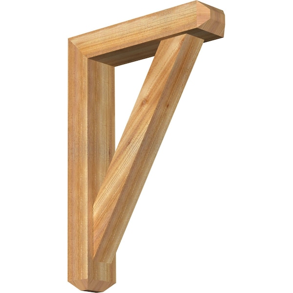 Ekena Millwork Traditional Craftsman Rough Sawn Bracket w/ Offset Brace, Western Red Cedar, 6"W x 26"D x 38"H BKT0604X26X38TRA04RWR - main
